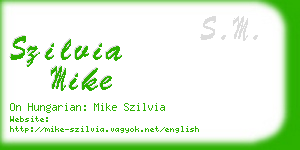 szilvia mike business card